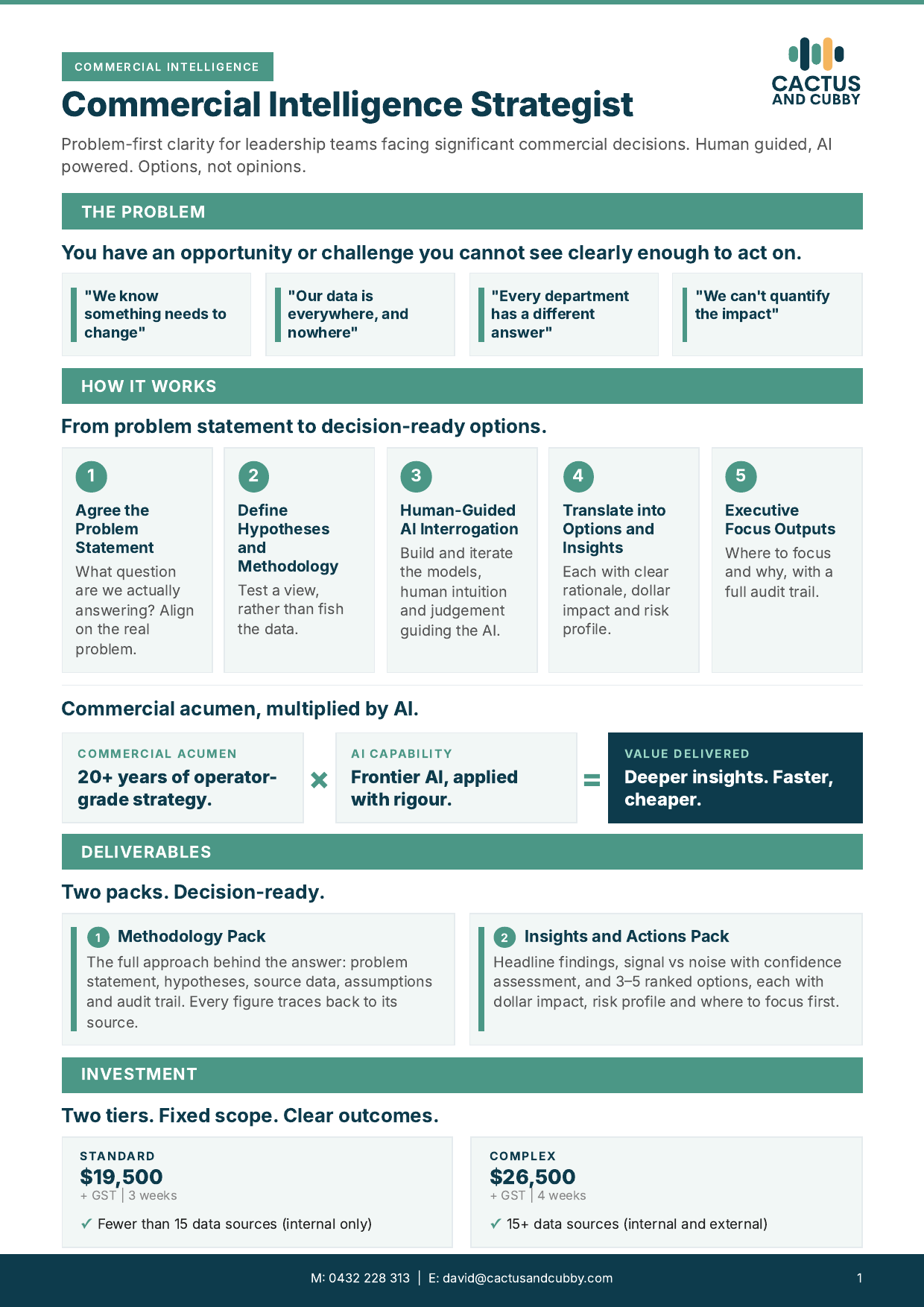 Commercial Intelligence Strategist brochure