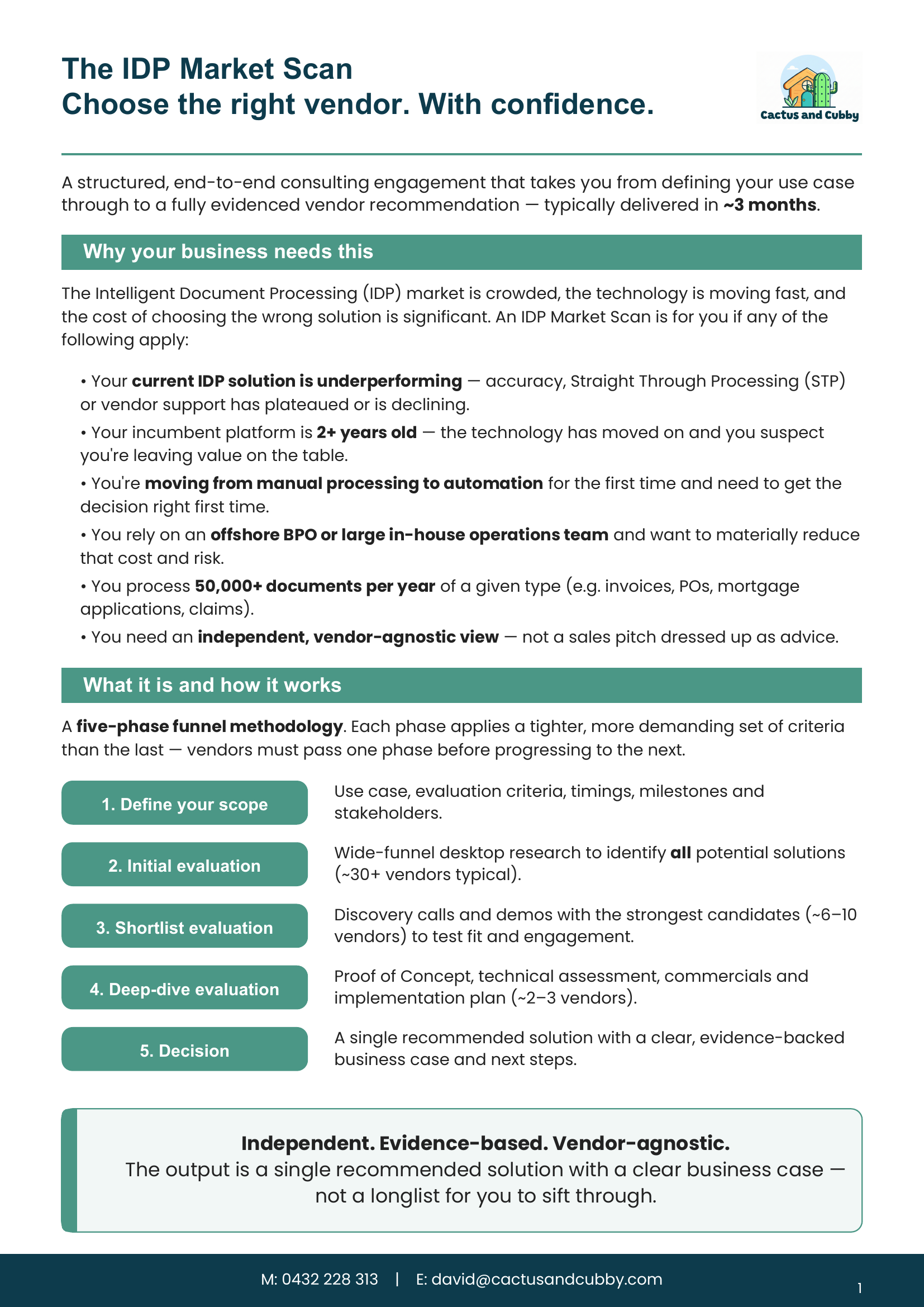 IDP Market Scan — page 1